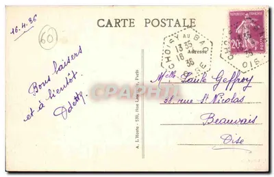 Francport (Oise) — O Castelo — A. L'Hoste, Paris — Verso