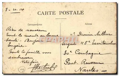 Canly (Oise) — O Escritório de Correios — E. Hutin, fot. Compiègne — Verso