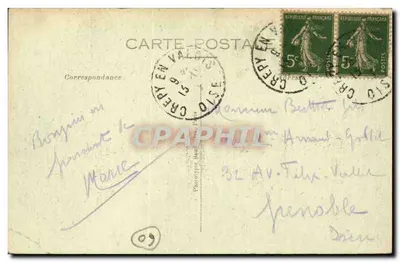 Crépy-en-Valois — Avenida Pasteur — Genestin, 1910 — Verso