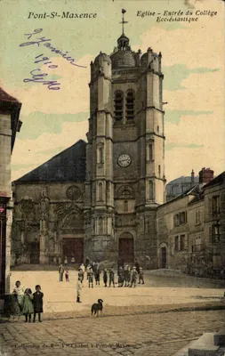 Pont Saint Maxence CPA Eglise Entree du collge Ecclesiastique