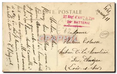 O ponte de Valmondois (Oise) — 1º Regimento de Artilharia em Pico, 26º Bateria — L. C. H. Paris — Verso