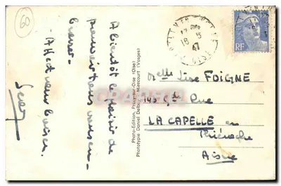 Neuilly-en-Thelle (Oise) — A Rue de Beauvais — Papeterie-Journaux Herbert — Verso