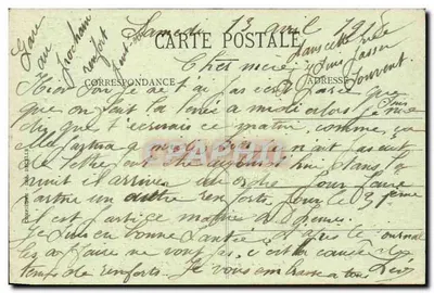 Ribécourt — Visão da Grand'Rue antes do passo dos alemães — Decaille, Compiègne — Verso