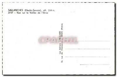 Sallanches (Haute-Savoie) — Vista da Vale do Arve — Edições J. Cellard, Bron (Rhône) — Verso