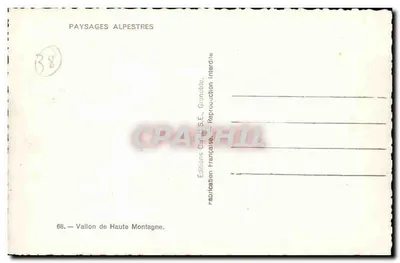Vale de Alta Montanha — Paisagens Alpinas — Edições C.A.D.S.E., Grenoble — Verso