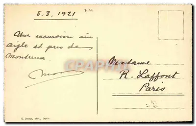 Les Diablerets - A Grande Água — G. Doiaux, fot. Leysin, n°385 — Verso