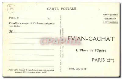 Evian-les-Bains — Ujęcie termalne — Wydawca EVIAN-CACHAT — Rewers