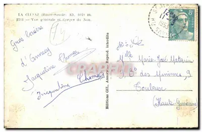 La Clusaz (Wysokie Sałazie) — Ogólny widok i Doliny Non — Wydawnictwo GIL, Annecy — Rewers