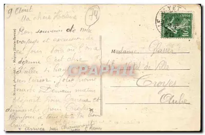 Het Hotel Bellevue en de Spoorlijn van de Mont-Blanc — Massief van de Mont-Blanc — n°605 — Achterkant