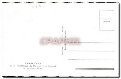 Teleferica del Brévent - La Cima e il Monte Bianco — Edizione G. Annecy, n° 6713 — Verso