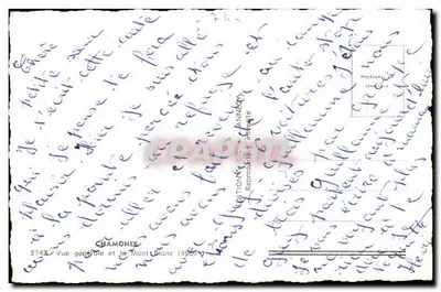 Chamonix — Vista geral e o Monte Branco — Edição G. Annebey, n° 3742 — Verso