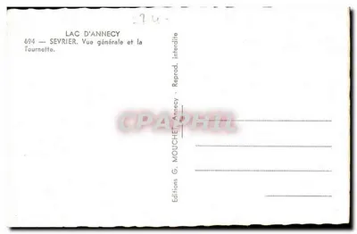 Lac d'Annecy — Vue générale et la Tournette — Éditions G. Mouchet, Annecy, n° 694 — Reverso