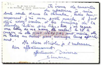 Hotel de cura S.N.C.F. La Ravoire — Haute-Savoie — Alt. 700 m — Verso