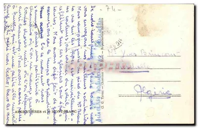 Argentières e o Mont-Blanc — G. Tairraz — n°74 — Verso