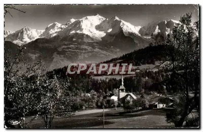 Sallanches (Haute-Savoie) — Igreja de Cordon e o Monte Branco — Fotógrafo C. L. (CIM)