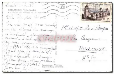 Sallanches (Haute-Savoie) — Igreja de Cordon e o Monte Branco — Fotógrafo C. L. (CIM) — Verso