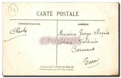 Modane-Ville — Las Nuevas Casernas y el Fuerte del Sappey — E. Reynaud Imp.-Edil Chambéry n°3009 — Reverso
