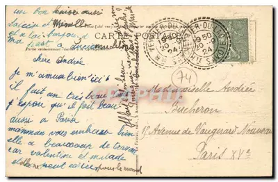 Zamek MENTHON-St-BERNARD — widok z drzewa — wydawca: F. Fauzaz, n°198 — Rewers