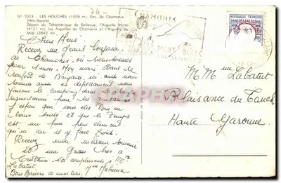 Les Houches — Wjazd na teleferyk Bellevue — wydawca G. Baudry — Rewers
