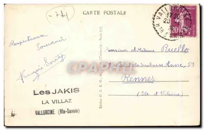 I Jakis - Al Glacier d'Argentières — Edizione O.G.E. - Vallorcine (Alta Savoia) — Verso