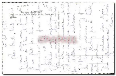 O Col de Bluffy e as Dents de Laffon — Ao redor de Annecy — Edições G. Mouchet, Annecy — Verso