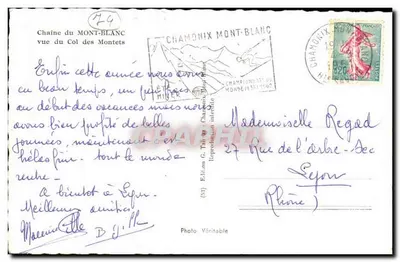 Keten van de Mont-Blanc — uitzicht van de Col des Montets — Uitgave G. Tair — n° (63) — Achterkant