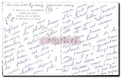 Castelo de la Bathie — Challes-les-Eaux — editor C.A.P. (n° 8) — Verso
