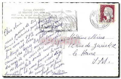 Arredores de Annecy — O Semnoz (Alt. 1704 m) — Editor: Gaillard — Verso
