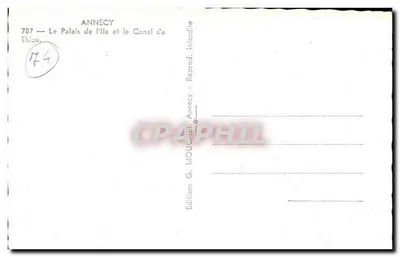 Annecy — El Palacio de la Isla y el Canal del Thiou — Ediciones G. Mouchet, Annecy — Reverso