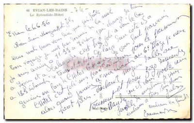 L'Hotel Splendide — Évian-les-Bains — editore Cap — Verso
