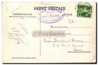 Chamonix — Cachoeira do Nant Blanc na Mar de Gelo — J.J. 6642 — Verso
