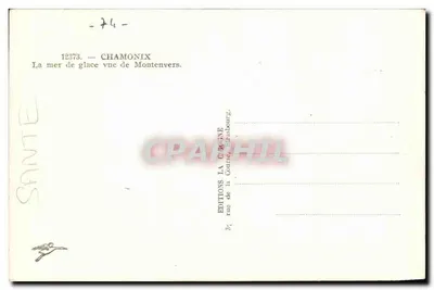 De ijszee gezien vanaf Montenvers — Chamonix — Edities La Cogne — Achterkant