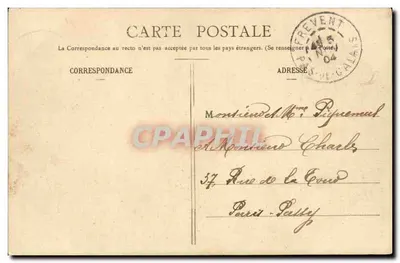 Giovane donna in abito rosa tra fiori — Souvenir — Tipografia A. Berbecq, Nancy — Verso