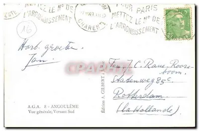 Angoulême — Algemene uitzicht; Zuidkant — Uitgave A. GILBERT bij JUJUAC — Achterkant