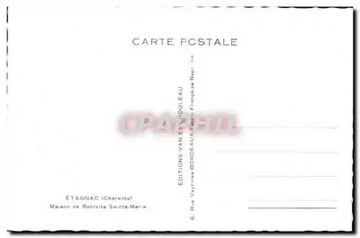 Étagnac (Charente) — Casa de Repouso Santa Maria — Edições Van Eyckrouleau — Verso