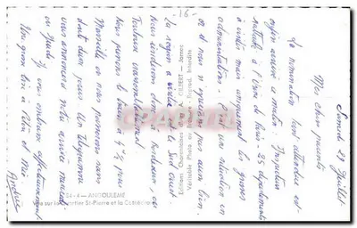 Angoulême — Widok na dzielnice Saint-Pierre i katedrę — Éditions Charentaises d'Art Gilbert — Rewers