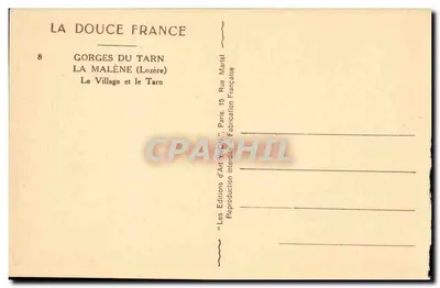 Gorges do Tarn — La Malène (Lozère) — Les Éditions d'Art Yvon, Paris — Verso