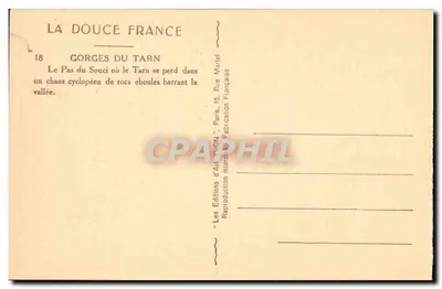 Gorges do Tarn — O Pas du Souci — As Edições de Arte 'VON' Paris — Verso