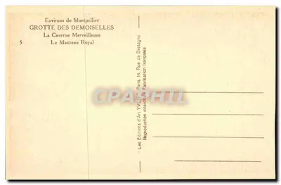 Gruta de las Señoritas — La Cueva Maravillosa — El Manto Real — Ediciones de Arte Yvonne, París — Reverso