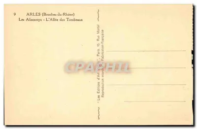 Arles (Bouches-du-Rhône) — Les Aliscamps - A Avenida dos Túmulos — Les Éditions d'Art WOHN, Paris — Verso