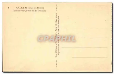 Arles (Bocche van de Rhône) — Binnenkant van het Cloître van Sint-Trofimo — Les Éditions d'Art 'VON' Parijs — Achterkant