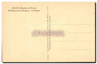San Honorato de los Aliscamps — Interior — Ediciones de Arte Yvon, París — Reverso