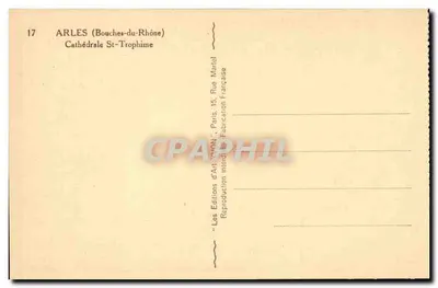 Arles — Katedra św. Trofimego — Wydawnictwo Sztuki 'YMON', Paryż — Rewers