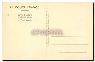 Hyères (Var) — O Velho Bairro — Yvon — Verso
