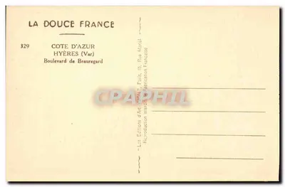 Hyères — Boulevard de Beauregard — La Douce France, n°329 — Achterkant