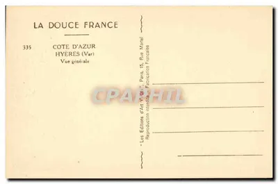 Hyères (Var) — Widok ogólny — La Douce France, n°335 — Rewers