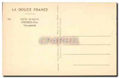 Hyères (Var) — Algemene uitzicht — Les Éditions d'Art VON, Parijs — Achterkant
