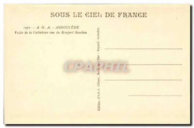 Vallei van de Kathedraal gezien vanaf de Rempart Beaulieu — Angoulême — Uitgave A. Gilbert — Achterkant