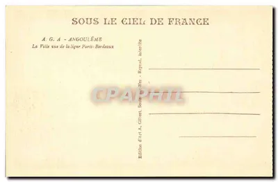 Angoulême — Vista de la línea París-Burdeos — Edición A.G.A. — Reverso