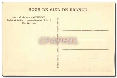 Katedra Świętego Piotra — Angoulême — Wydawnictwo artystyczne A. Gibert — Rewers